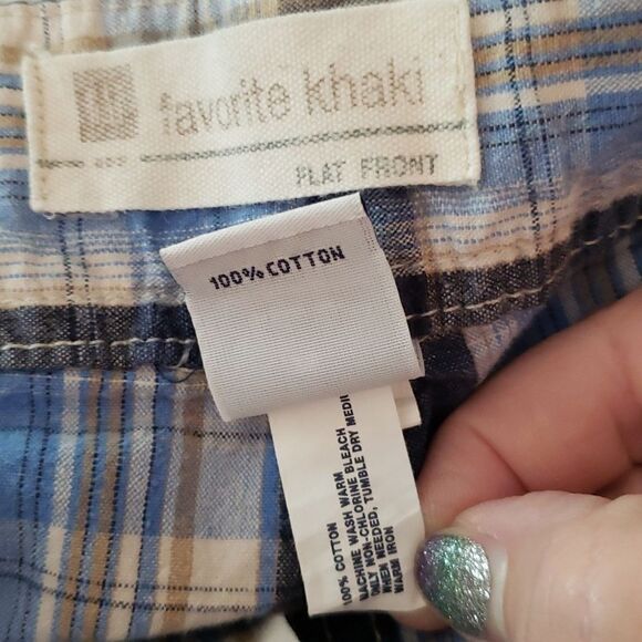 GAP 100% Cotton Blue Plaid Shorts Sz 35 - Picture 4 of 4